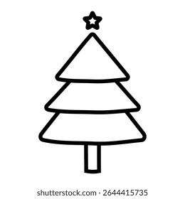 Christmas tree vector icon. Pine illustration sign. New year logo. Winter symbol. Christmas web icon.