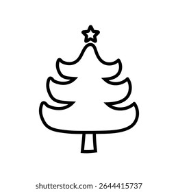 Christmas tree vector icon. Pine illustration sign. New year logo. Winter symbol. Christmas web icon.