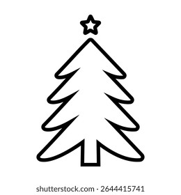 Christmas tree vector icon. Pine illustration sign. New year logo. Winter symbol. Christmas web icon.