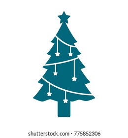 christmas tree vector icon, christmas pine tree icon, flat design best vector christmas tree illustration 
