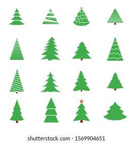 christmas tree vector icon set. Illustration for design