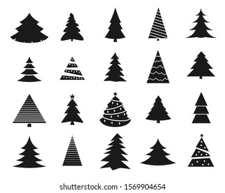 christmas tree vector icon set. Illustration for design