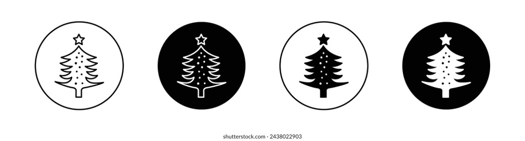 Christmas tree vector icon set.