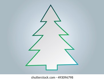 Christmas tree vector icon set silhouette design grey color on grey background. Concept tree icon isolated collection with decorative winter object. Xmas holiday vector illustration with light.