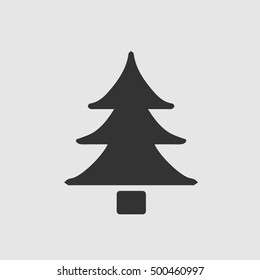 Christmas tree vector icon. Simple isolated sign symbol.