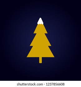 Christmas tree vector icon, symbol of tree with snow. Happy New Year 2019
