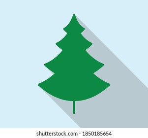 Vektorsymbol des Weihnachtsbaums. Urlaubsswintervektor mit Schatten EPS8.