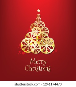Christmas tree. Vector illustration.