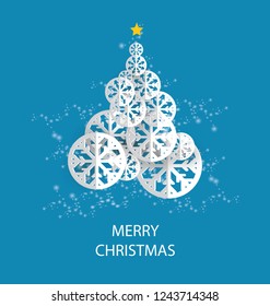 Christmas tree. Vector illustration.
