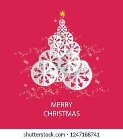Christmas tree. Vector illustration.
