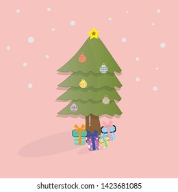 Christmas tree vector illustration 