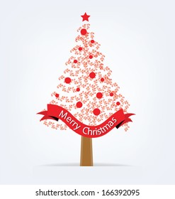 Christmas tree. vector Illustration.