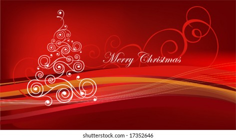 Christmas tree, vector illustration