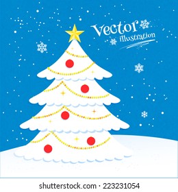 Christmas tree. Vector illustration.