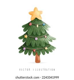 Christmas tree, Christmas vector illustration