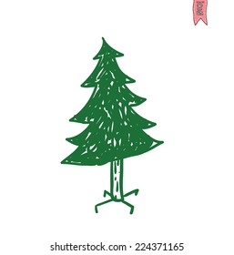   christmas tree. vector illustration.