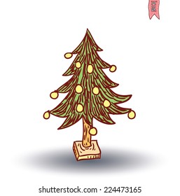    christmas tree. vector illustration.