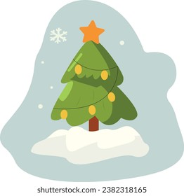Christmas tree  . Christmas tree vector illustration.