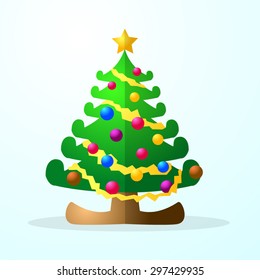 Christmas tree, vector illustration