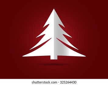 Christmas tree, vector illustration.