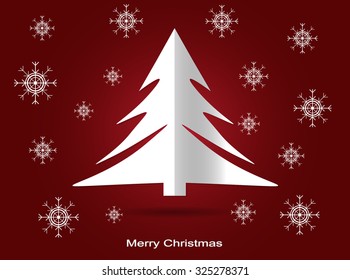 Christmas tree, vector illustration.