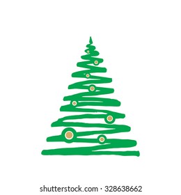 Christmas tree, vector illustration