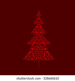 Christmas tree. Vector illustration.
