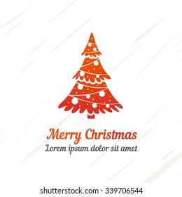 Christmas tree, vector illustration