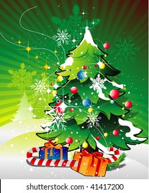 christmas tree vector illustration
