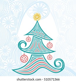 Christmas tree. Vector illustration.