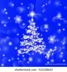 Christmas tree vector illustration.