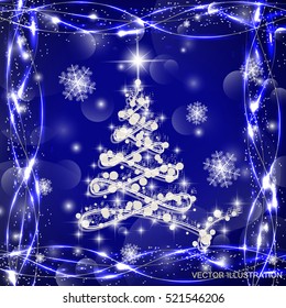 Christmas tree vector illustration.