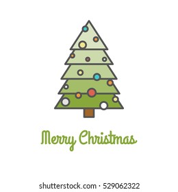 Christmas tree. Vector illustration.