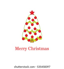 Christmas tree. Vector illustration.