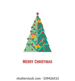 Christmas tree. Vector illustration.