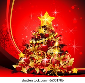 christmas tree vector illustration