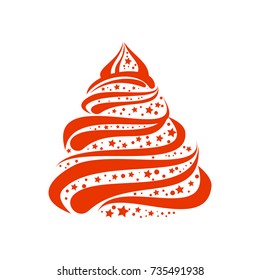 Christmas tree. Vector Illustration.