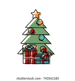 christmas tree  vector illustration