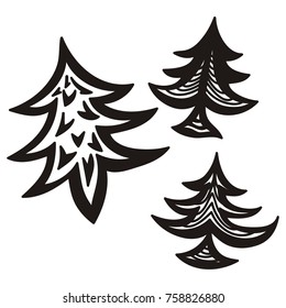 Christmas tree. Vector illustration.