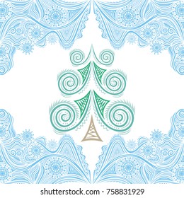 Christmas tree. Vector illustration.