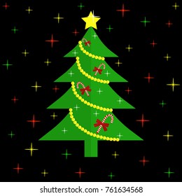 Christmas tree. Vector illustration.
