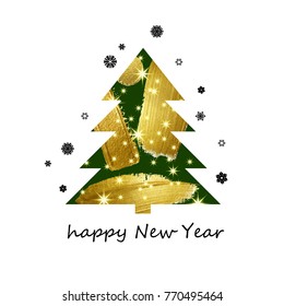 Christmas tree, vector illustration. Can be used for greeting card, invitation, banner, web design.