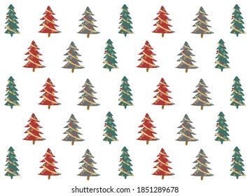 Christmas tree, vector illustration of Christmas card