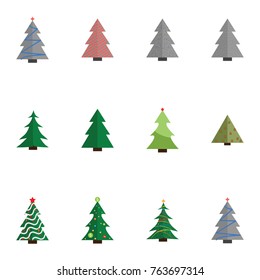 Christmas tree vector illustration collection set