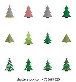Christmas tree vector illustration collection set