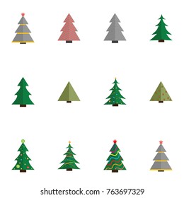 Christmas tree vector illustration collection set