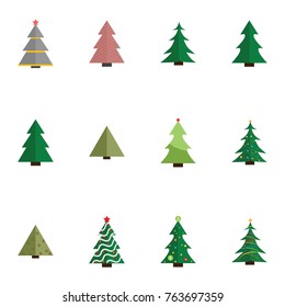 Christmas tree vector illustration collection set