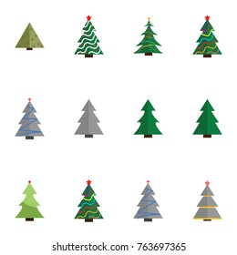 Christmas tree vector illustration collection set