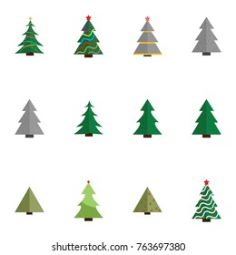 Christmas tree vector illustration collection set