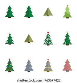 Christmas tree vector illustration collection set